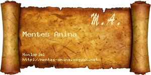 Mentes Anina névjegykártya
